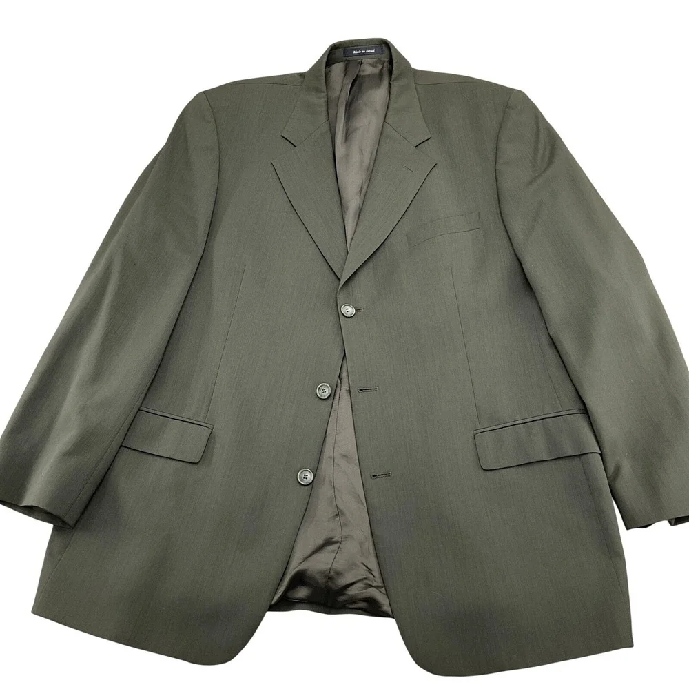 Joseph Feiss Blazer Men 44L Brown 3 Button Classic Neutral Office Jacket Flaws